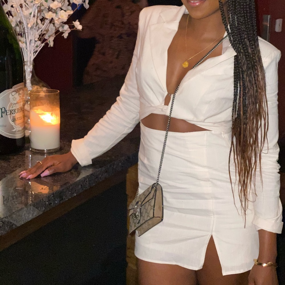 Cut out linen dress
